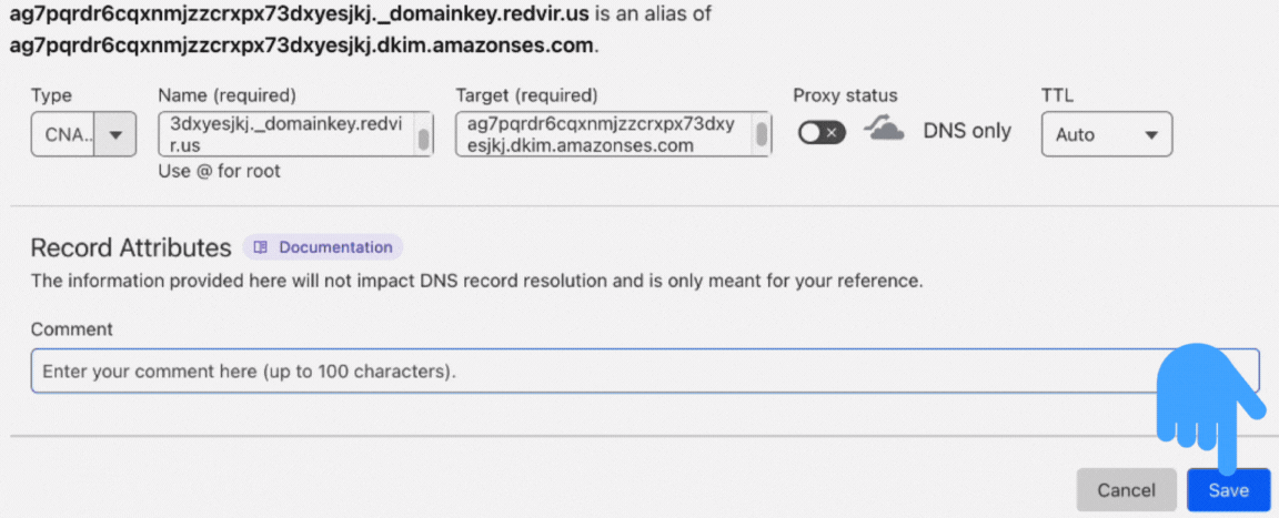 Sample of 2nd DKIM record copy-paste.