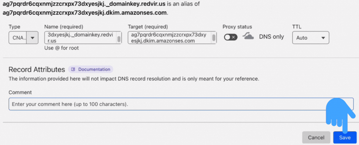 Sample of 3rd DKIM record copy-paste.