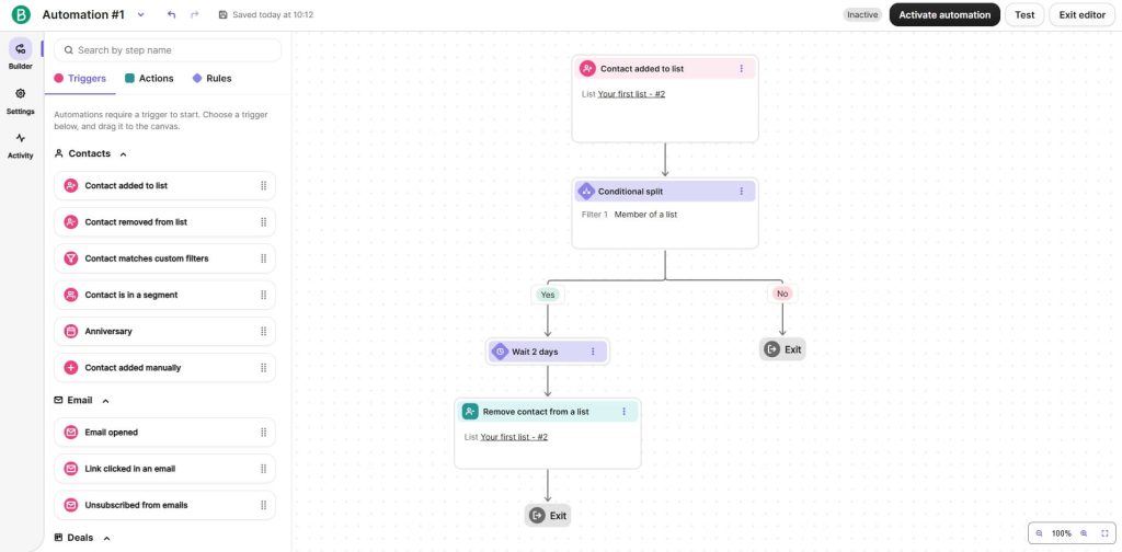 Brevo automation feature
