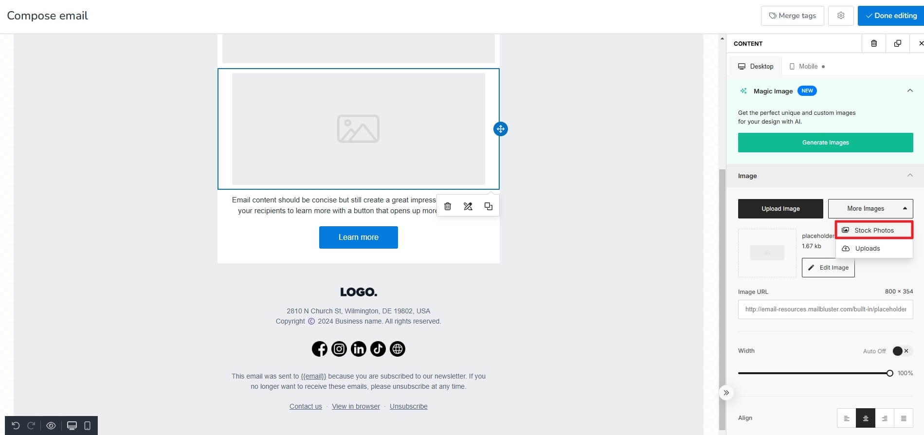 Compose email