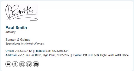 Email sign off with signature example
