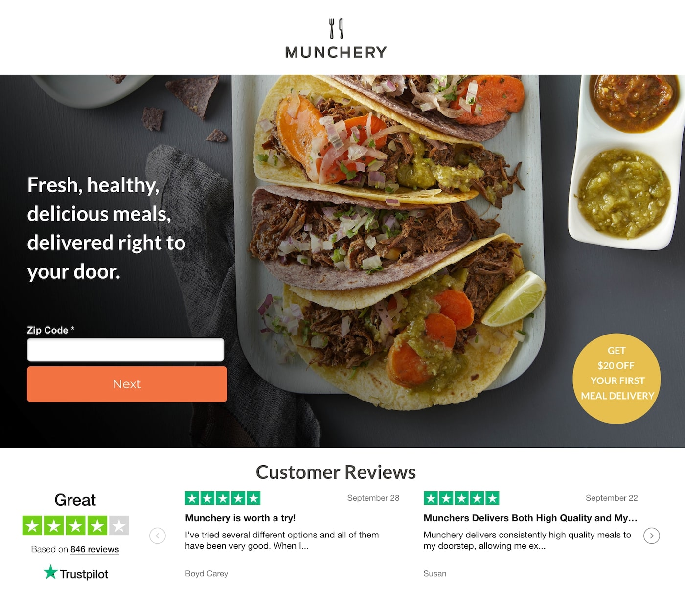 Email marketing landing page.