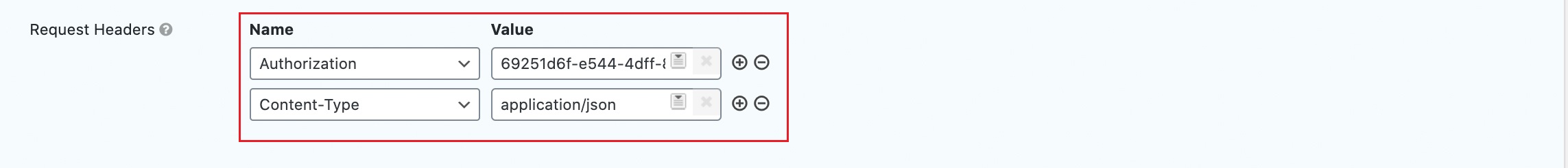 Request headers 
