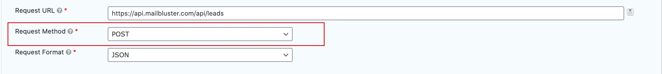 Request to method 