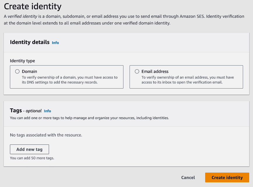 Create identity page. 