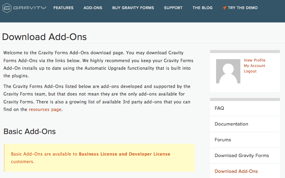 Download add-ons 