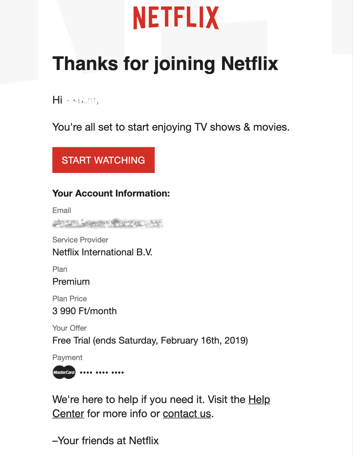 Thank you email.